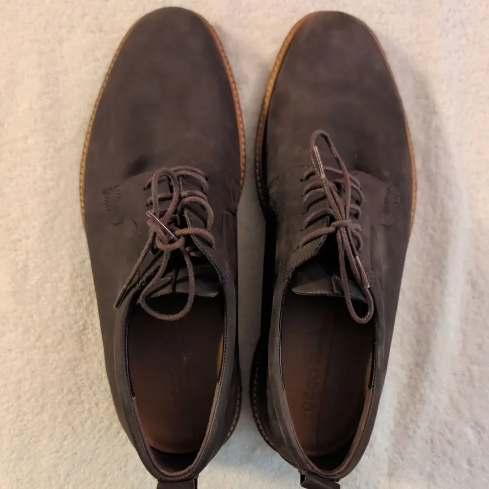 Ecco Mens Shoes ST.1 Suede Hybrid Size 12/12.5 Dark Brown Suede